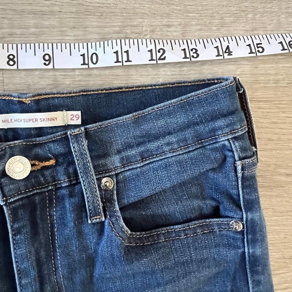 LEVI'S Mile High Super Skinny Medium Wash Jeans  Size 29 - Picture 11 of 13